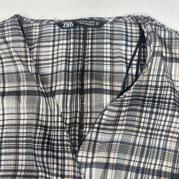 Zara dress plaid satin effect , long sleeve - Picture 5 of 5